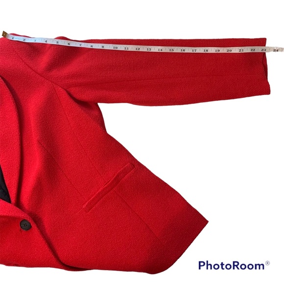Lafayette 148 New York Red Wool Blend Knit Blazer Size 14 - Picture 9 of 11